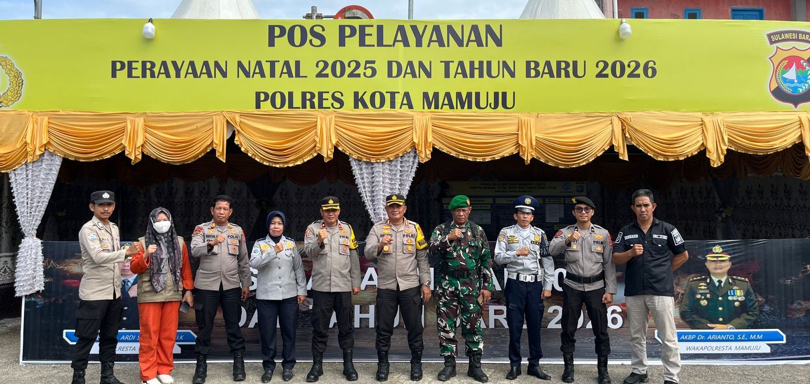 Wakapolresta Mamuju Didampingi Para Kabag Lakukan Pengecekan Pos Operasi Lilin Marano 2025