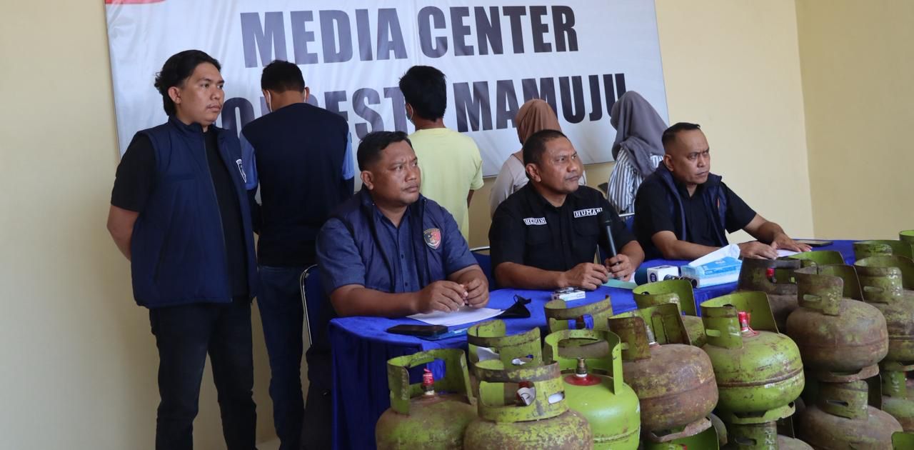 Kelangkaan Gas Subsidi di Ungkap Unit Tipiter Polresta Mamuju, 5 penimbun dan 105 Tabung di Amankan