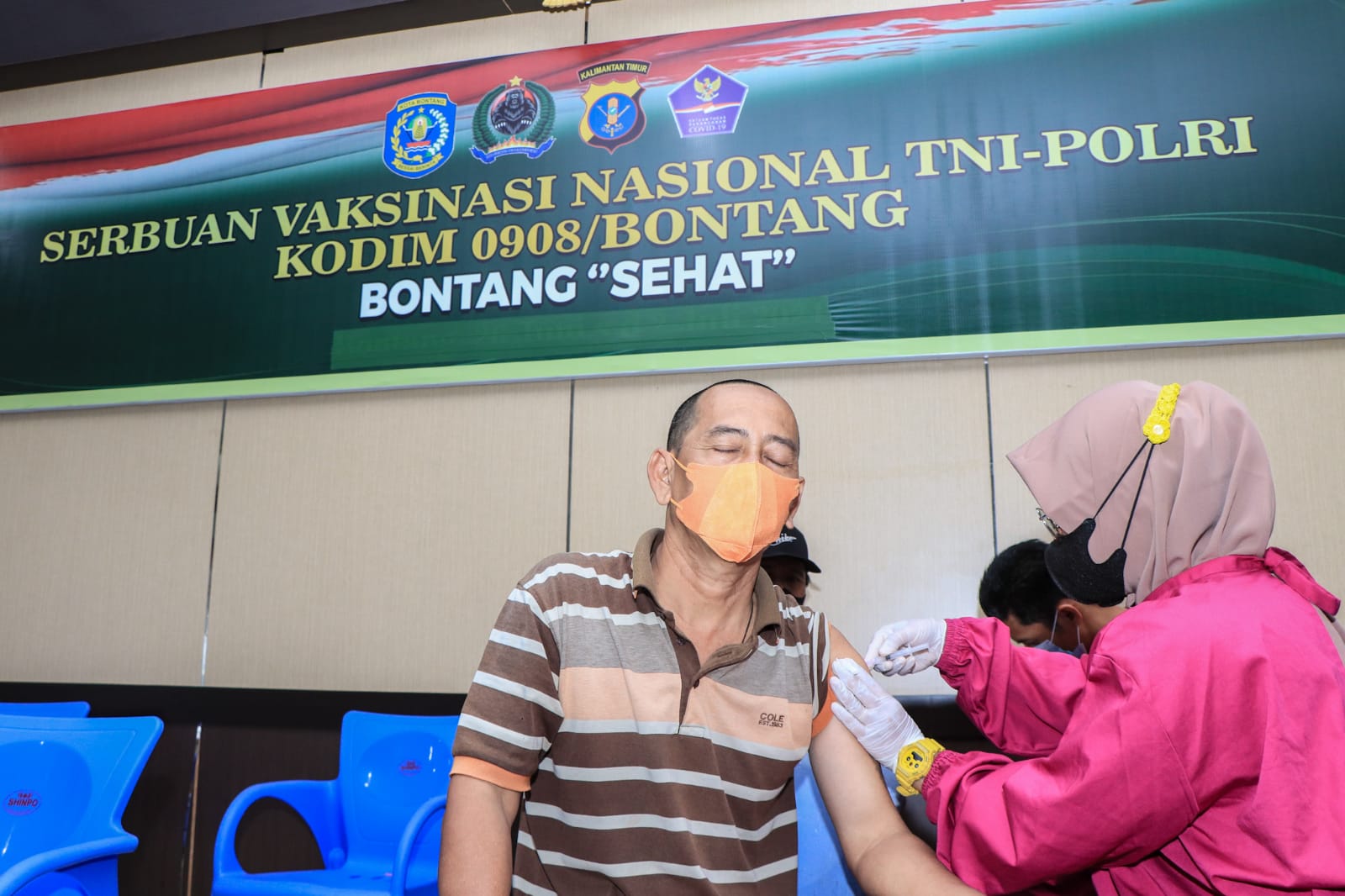 Kodim Bontang gelar Vaksinasi Pra TMMD 112