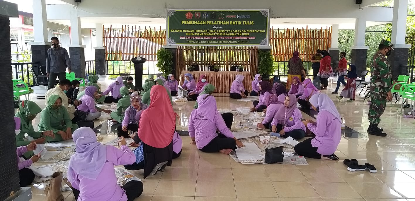 Gali Potensi dan Lestarikan Batik Khas Bontang, Kodim Gelar Pelatihan Batik Tulis