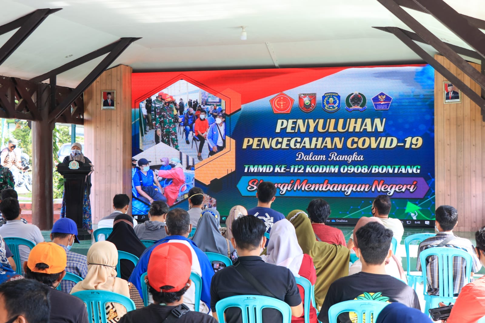 Rangkaian TMMD ke-112, Kodim Bontang Gelar Penyuluhan Pencegahan Covid-19 dan Serbuan Vaksinasi