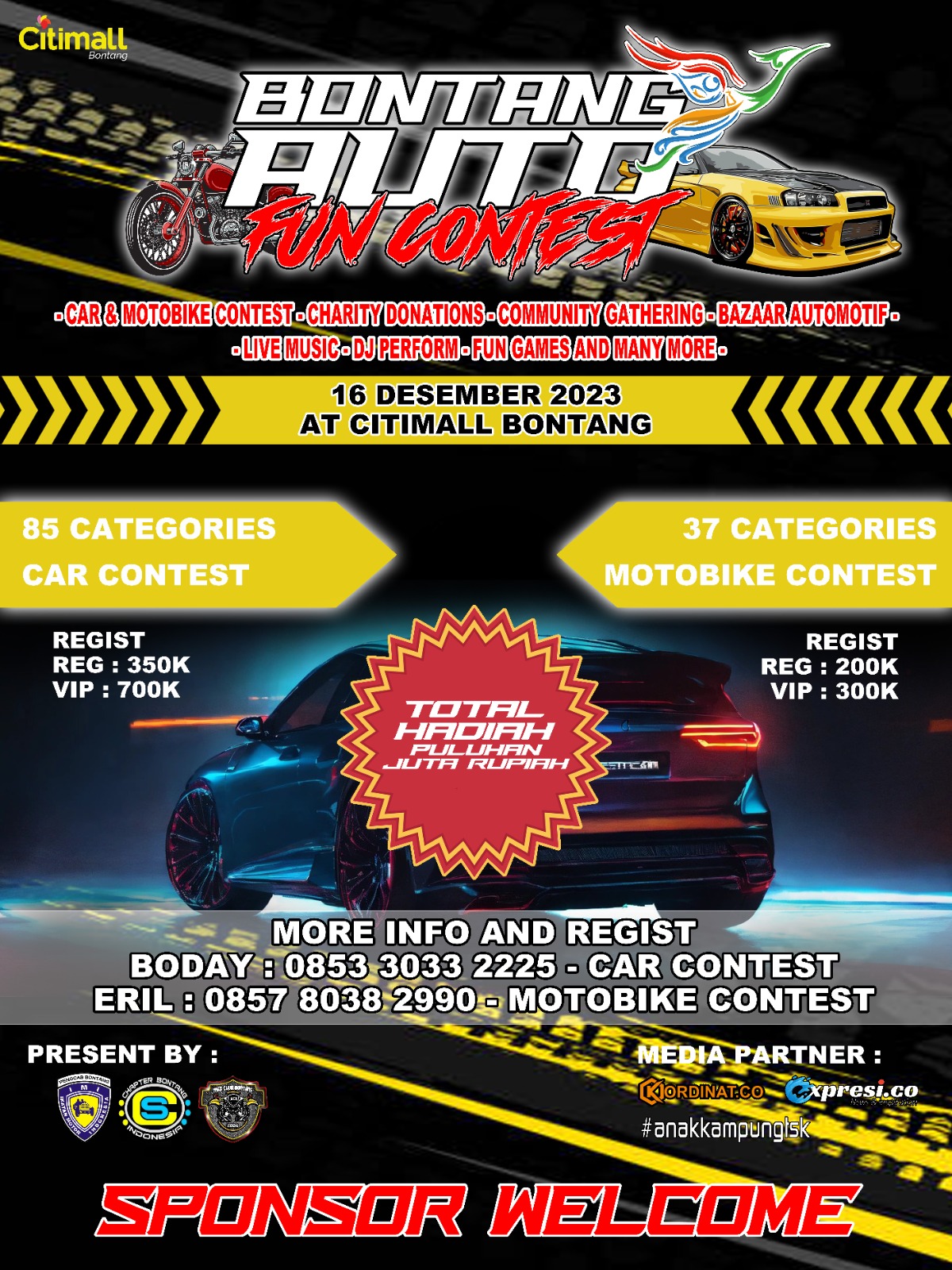 Cyber Speed Kolaborasi Max Club Bontang Gelar Lomba Mobil dan Motor Modifikasi