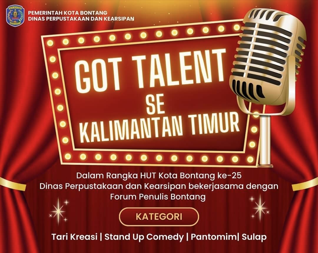 Meriahkan HUT Kota Bontang ke-25, Dinas Perpustakaan dan Forum Penulis Gelar Got Talent se-Kaltim