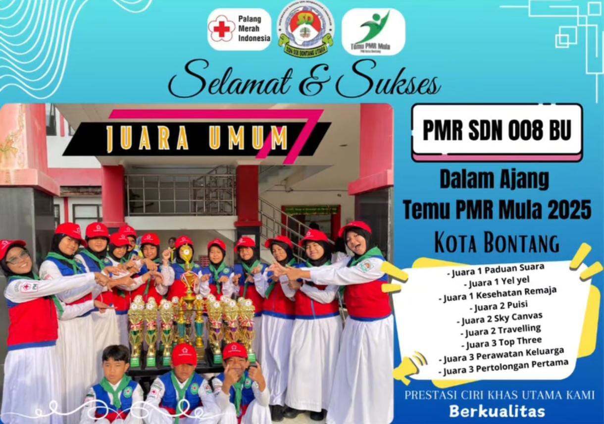 SDN 008 Bontang Utara Raih Juara Umum Temu PMR MULA 2025 se-Kota Bontang