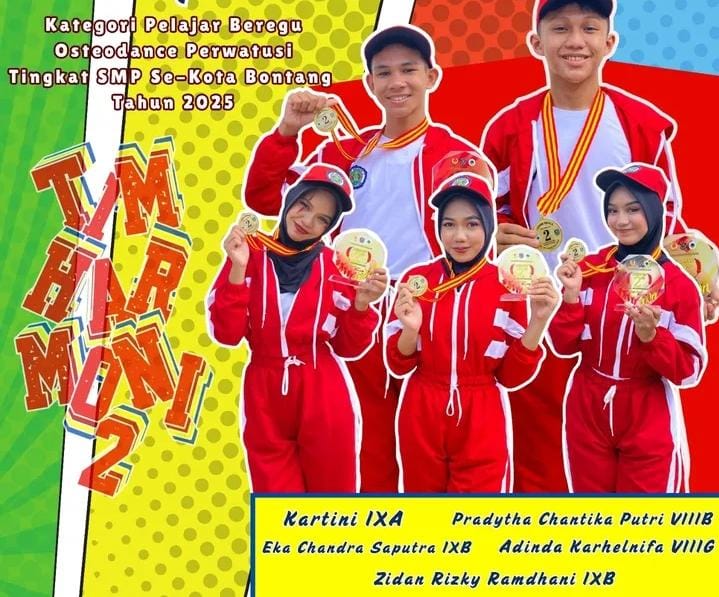Tim Harmoni 2 SMPN 2 Bontang Pukau Juri, Bawa Pulang Juara Harapan Osteodance Perwatusi 2025
