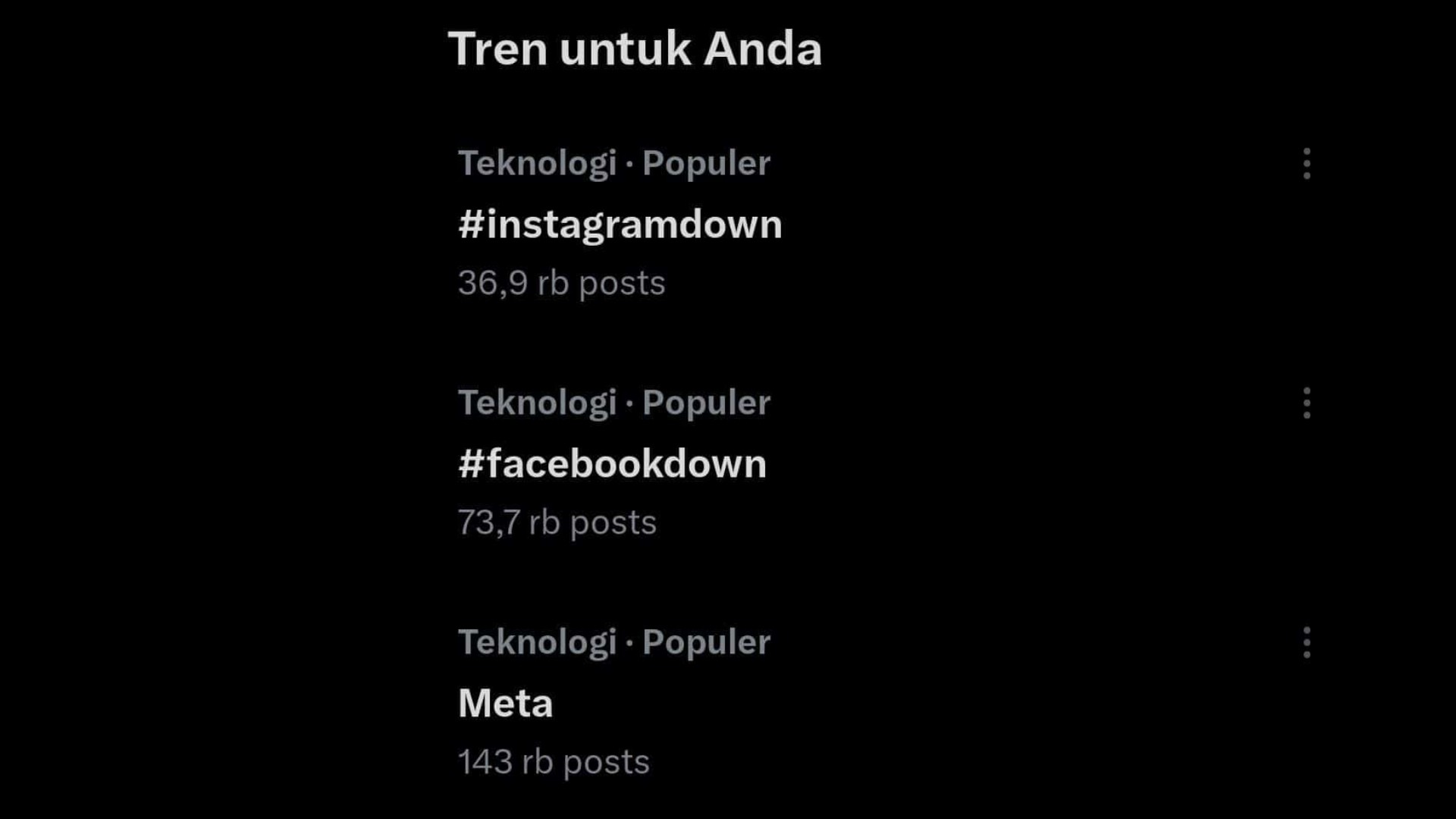 Facebook dan IG Down Jadi Trending X